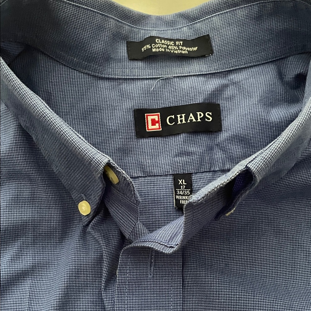 Chaps Casual Blue Button Down Shirt